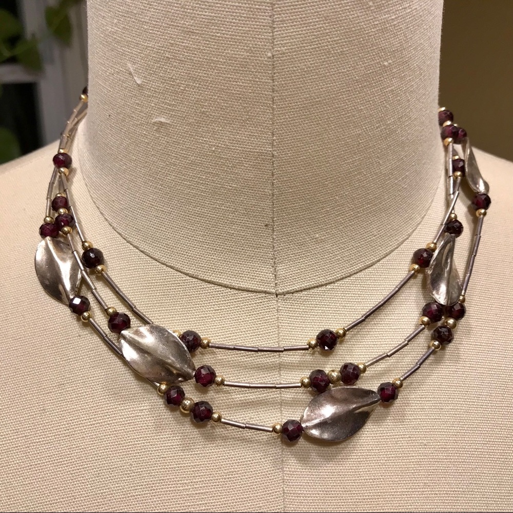 .925 sterling silver Israel designed & made necklace & earrings set Anthro style - Picture 2 of 16